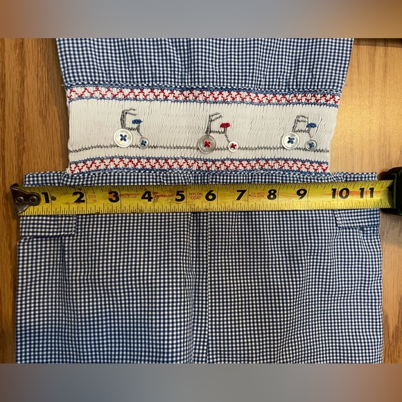 Vintage handmade blue gingham bicycle decal jon jon johnny - Picture 6 of 9